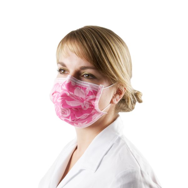 "Monoart" Surgical Mask with flower pattern rose